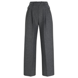 relaxed-fit trousers in a melange wool blend