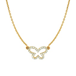 diamond butterfly necklace (small) yellow gold