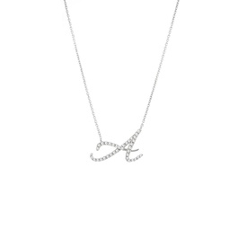 diamond script initial necklace (wg/ 16+2)