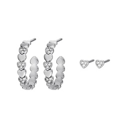 womens core gifts silver-tone brass earrings set
