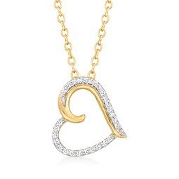 canaria diamond-accented heart pendant necklace in 10kt yellow gold