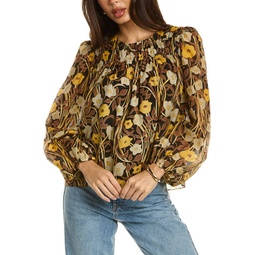daphne fleur silk-blend blouse