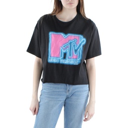 womens crewneck cropped graphic t-shirt