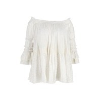 chloe off-shoulder blouse in white cotton