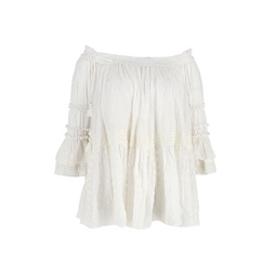 chloe off-shoulder blouse in white cotton