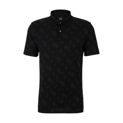 regular-fit polo shirt with monogram jacquard
