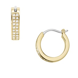 womens gold-tone stainless steel hoop earrings