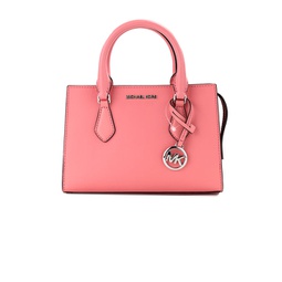 sheila small tea rose vegan leather center zip satchel purse womens bag