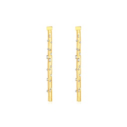 golden tassel zirconia earrings