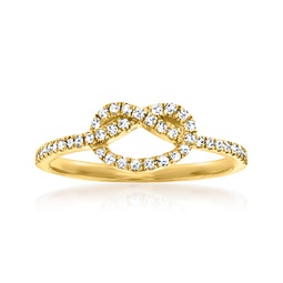 canaria diamond knot ring in 10kt yellow gold