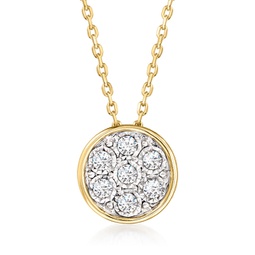 canaria diamond cluster necklace in 10kt yellow gold