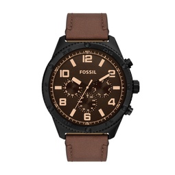 mens brox multifunction, black stainless steel watch