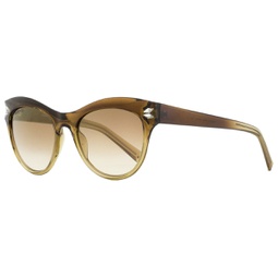 womens cat eye sunglasses sk0171 47g transaparent brown 51mm
