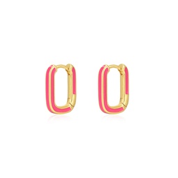 chain link huggies- hot pink- gold