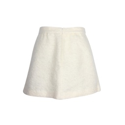boucle mini skirt in ecru mohair