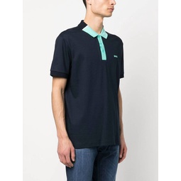 cotton polo short sleeve t-shirt in navy blue