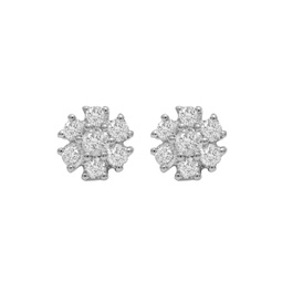 14kt white gold diamond flower stud earrings containing 0.50 cts tw