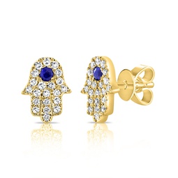 14k gold & diamond evil eye earrings