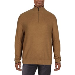 mens cotton half zip pullover sweater