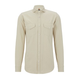 relaxed-fit shirt in italian-made cotton twill