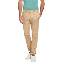 embroidered pete flat front chino