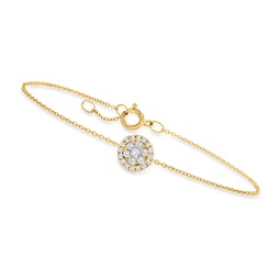canaria pave diamond circle bracelet in 10kt yellow gold
