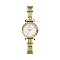 Fossil Womens Tillie Mini Three-Hand, Gold-Tone Stainless Steel Watch