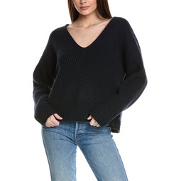 easy v-neck wool-blend sweater