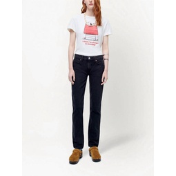 70s low-rise straight-leg jeans in black