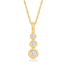 canaria diamond 3-bezel pendant necklace in 10kt yellow gold