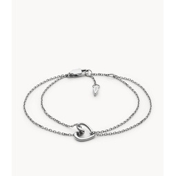 womens silver-tone chain bracelet