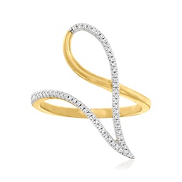 canaria diamond-accented open-space geometric ring in 10kt yellow gold