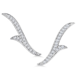 1/5 carat tw diamond climber earrings in 14k white gold