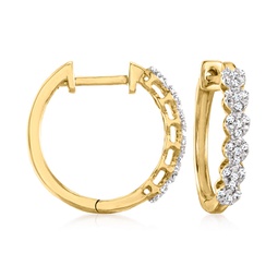 canaria diamond cluster hoop earrings in 10kt yellow gold