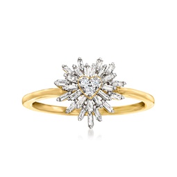 canaria diamond heart burst ring in 10kt yellow gold