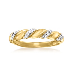 canaria diamond twisted ring in 10kt yellow gold