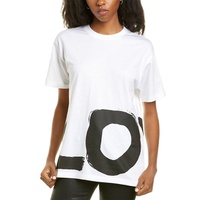 womens love print oversized t-shirt white
