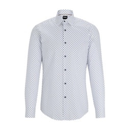 slim-fit shirt in printed oxford cotton