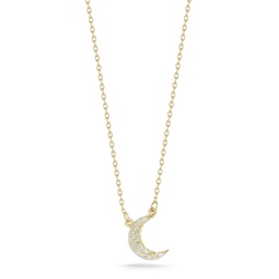 14k gold & diamond moon necklace