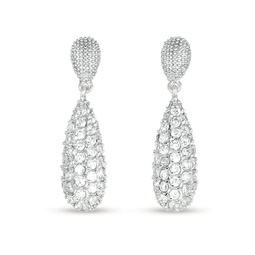 sterling silver cubic zirconia pear drop earrings