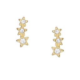 womens sadie under the stars gold-tone stainless steel climber earrings