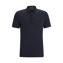 interlock-cotton slim-fit polo shirt with logo detail