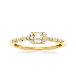 canaria diamond rectangular cluster ring in 10kt yellow gold