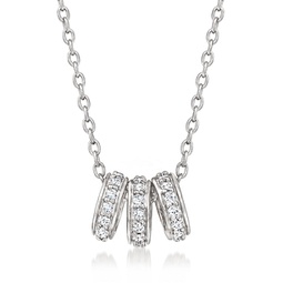 diamond rondelle trio necklace in sterling silver