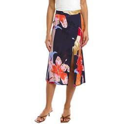 jacquard silk-blend skirt