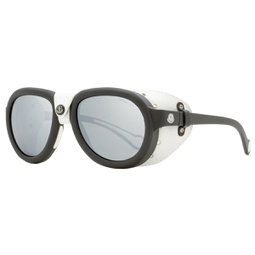 mens leather trimmed sunglasses ml0090 02d matte black/white 55mm