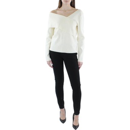 womens fitted asymmetric pullover sweater