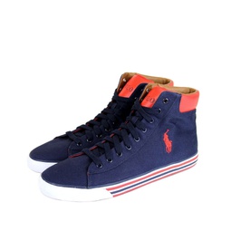 mens harvey canvas high top sneaker with logo