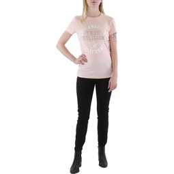 crystalo tr live womens cotton embellished t-shirt