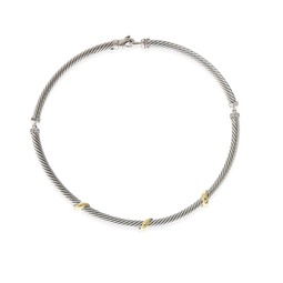 5 mm metro necklace in 14k yellow gold/sterling silver